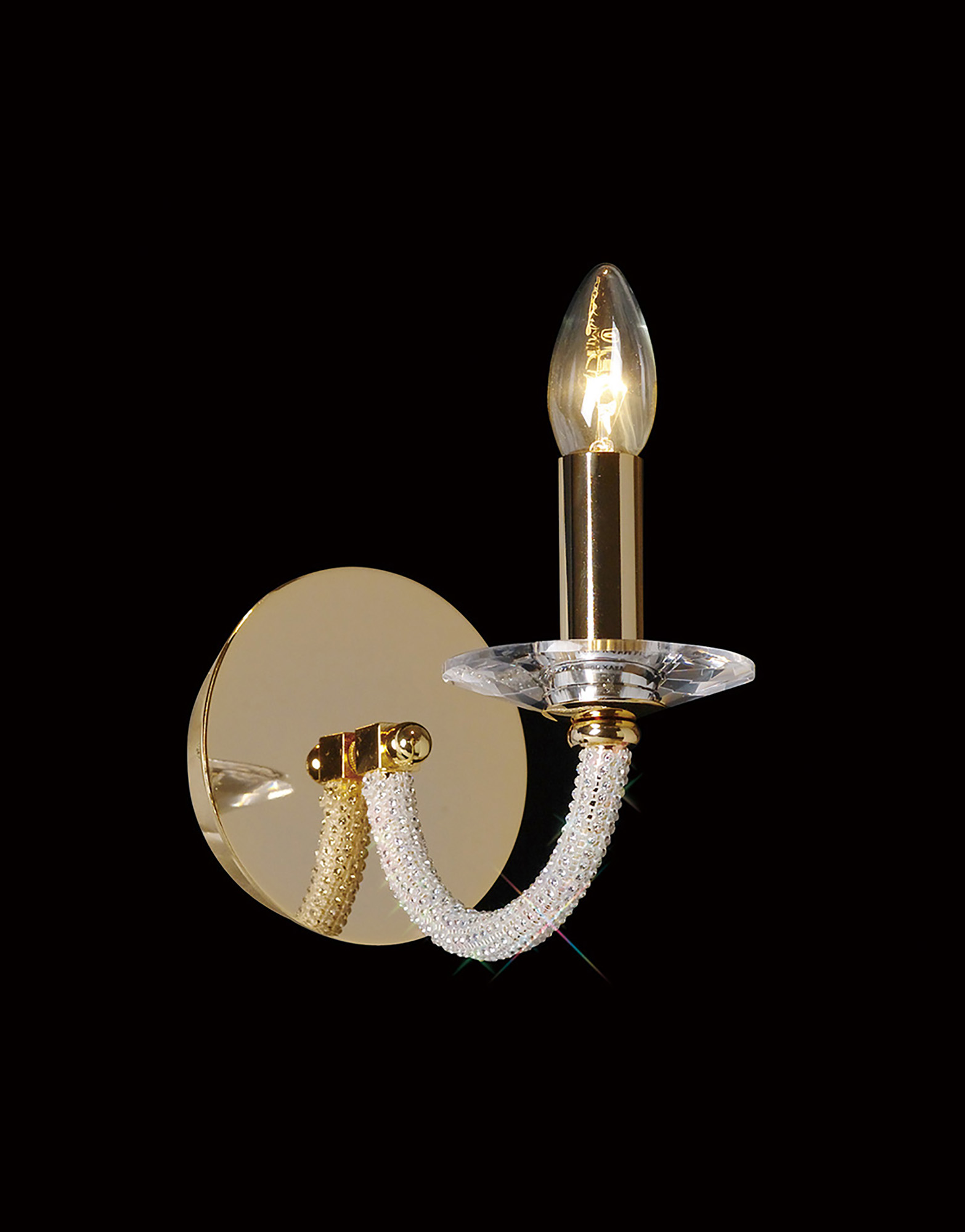 Elena Gold Crystal Wall Lights Diyas Armed Wall Lights